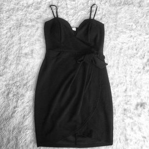 Black Sweetheart Wrap Style Dress